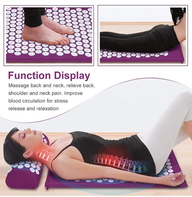 ACUPRESSURE MAT AND PILLOW SET 68*42*2CM  FREE STORANGE BAG