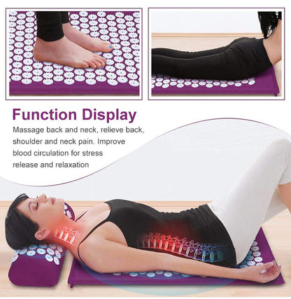 ACUPRESSURE MAT AND PILLOW SET 68*42*2CM  FREE STORANGE BAG